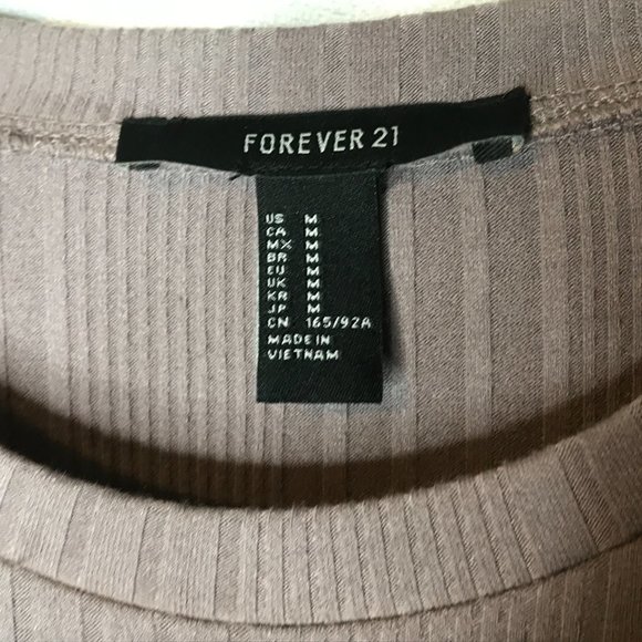 Forever 21 Side Ties Blouse Sweater Top Long Sleeve Taupe Medium - Picture 4 of 11